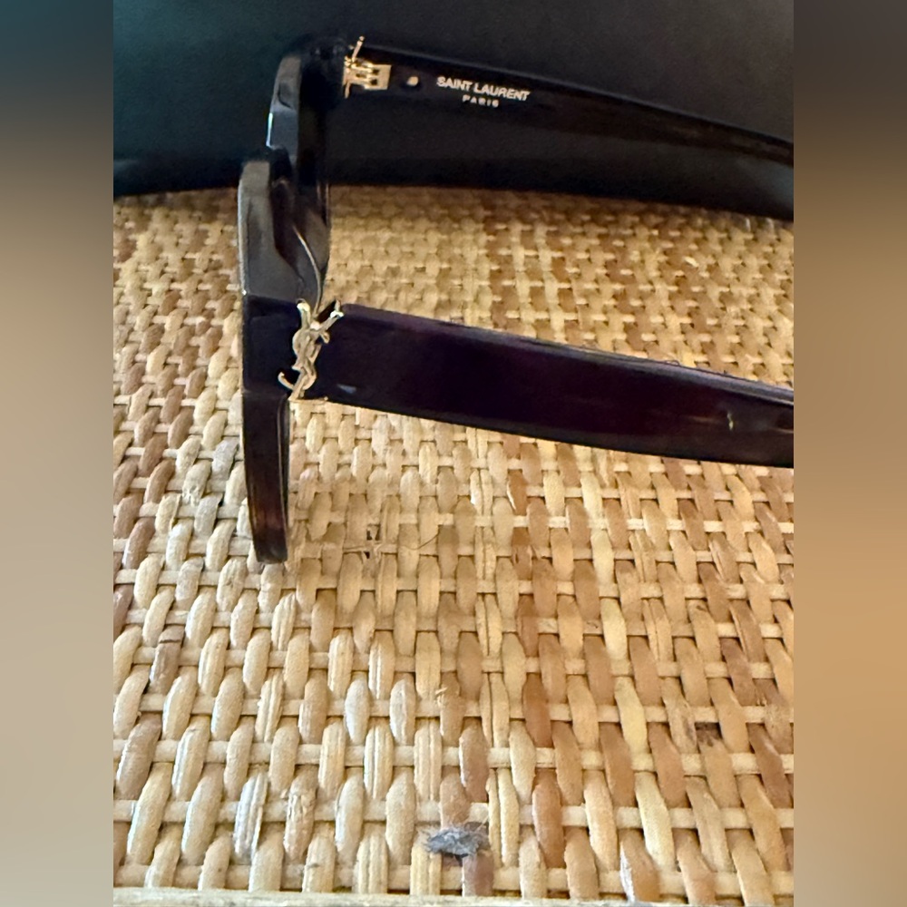 Saint Laurent SL M40 55mm Oversized Sunglasses Havana Brown NWT + Case - Picture 8 of 12
